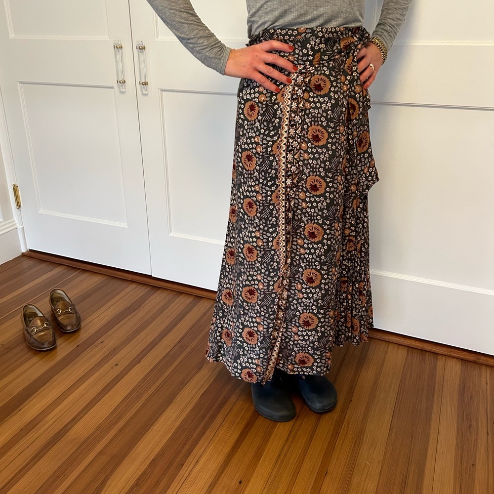 Natalie Martin maxi wrap skirt, size small
